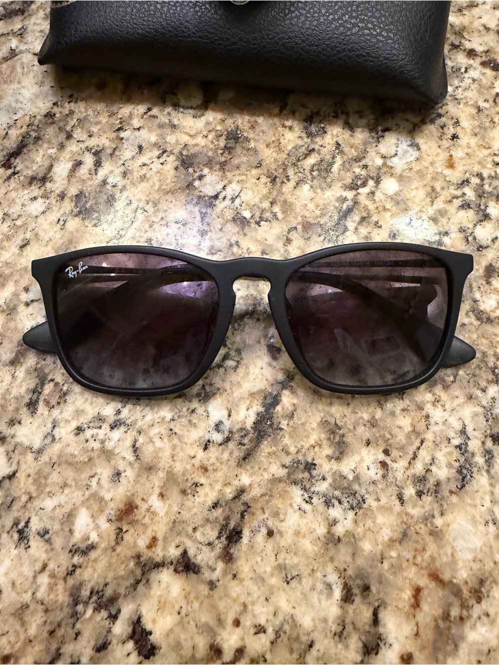 Ray-Ban Black Frame Sunglasses with Dark Gray Lenses